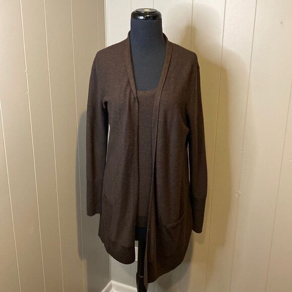 Eileen Fisher Women’s Small/Medium Long Tank and Cardigan Set Wool Pockets - Picture 1 of 11